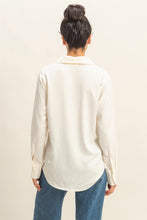Load image into Gallery viewer, Whipped Cream Long Sleeve Button-Up Satin Shirt