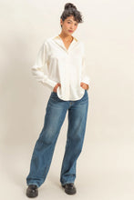 Load image into Gallery viewer, Whipped Cream Long Sleeve Button-Up Satin Shirt