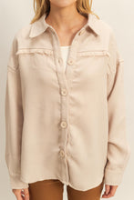 Load image into Gallery viewer, Beige Fray Detail Shacket
