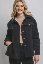 Load image into Gallery viewer, Black Corduroy Jacket With Sherpa Lining
