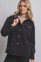 Load image into Gallery viewer, Black Corduroy Jacket With Sherpa Lining
