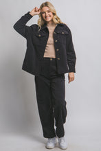 Load image into Gallery viewer, Black Corduroy Jacket With Sherpa Lining
