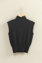 Load image into Gallery viewer, Black High Neck Sleeveless Knit Top
