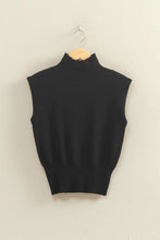 Load image into Gallery viewer, Black High Neck Sleeveless Knit Top

