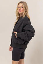 Load image into Gallery viewer, Black Oversized Bomber Puffer Jacket
