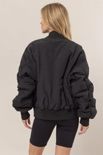Load image into Gallery viewer, Black Oversized Bomber Puffer Jacket
