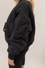 Load image into Gallery viewer, Black Oversized Bomber Puffer Jacket
