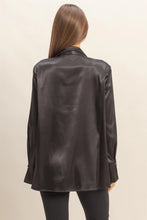 Load image into Gallery viewer, Black Satin Long Sleeve Blazer
