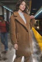 Load image into Gallery viewer, Camel Notched Lapel Teddy Bear Coat
