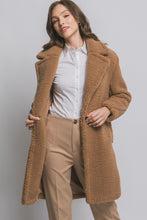 Load image into Gallery viewer, Camel Notched Lapel Teddy Bear Coat
