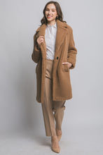 Load image into Gallery viewer, Camel Notched Lapel Teddy Bear Coat
