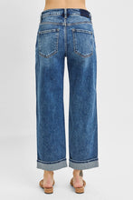 Load image into Gallery viewer, Dark Wash Mid Rise Cuffed Ankle Jeans
