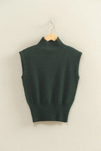Load image into Gallery viewer, Hunter Green High Neck Sleeveless Knit Top

