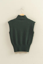 Load image into Gallery viewer, Hunter Green High Neck Sleeveless Knit Top
