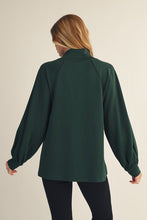 Load image into Gallery viewer, Hunter Green Raglan Sleeve Solid V-Neck Sweater Top
