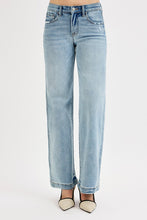 Load image into Gallery viewer, Light Wash Mid Rise Wide Leg Distressed Jeans
