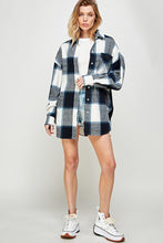 Load image into Gallery viewer, Navy Plaid Oversized Jacket
