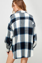 Load image into Gallery viewer, Navy Plaid Oversized Jacket
