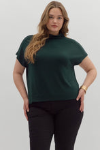 Load image into Gallery viewer, PLUS Hunter Green Mock Neck Top
