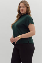 Load image into Gallery viewer, PLUS Hunter Green Mock Neck Top
