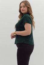 Load image into Gallery viewer, PLUS Hunter Green Mock Neck Top
