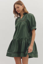 Load image into Gallery viewer, Pine Puff Sleeve Mini Dress
