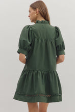 Load image into Gallery viewer, Pine Puff Sleeve Mini Dress
