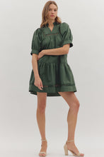 Load image into Gallery viewer, Pine Puff Sleeve Mini Dress
