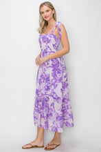 Load image into Gallery viewer, Purple Smocked Maxi Dress
