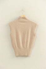 Load image into Gallery viewer, Taupe High Neck Sleeveless Knit Top
