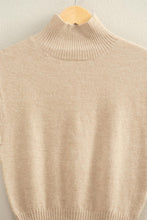 Load image into Gallery viewer, Taupe High Neck Sleeveless Knit Top
